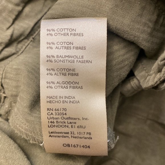 Free People High Waisted Gaucho Pants, Size 10 Color Army Green - Picture 12 of 12